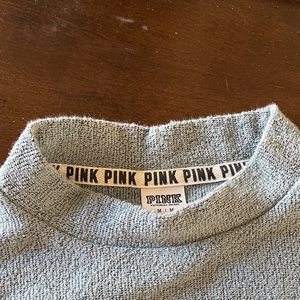 PINK Victoria's Secret Woman’s Soft Aqua Crewneck Sweater - Picture 6 of 7
